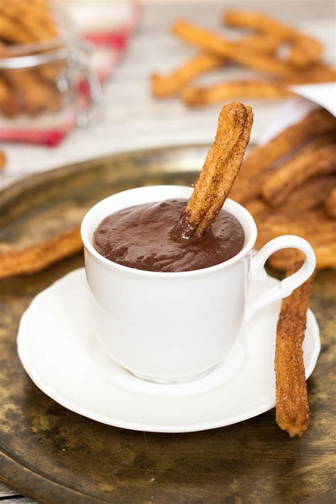 Churros Con Chocolate Café Da Manhã Espanhol Favorito Sg Web
