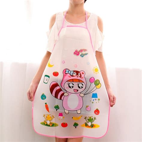 Lovely Cartoon Apron Sleeveless Waterproof Waist Bib Creative Women Apron Bbq Household Anti Oil