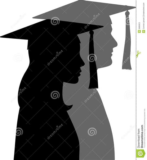 Illustration About Silhouette Illustration Of Two Graduates Male And