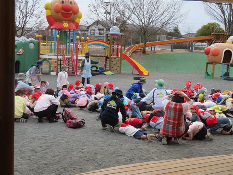 自由遊び・給食中に地震が起きたらどうするの？避難訓練9 学校法人 島田中央学園 認定こども園 島田中央幼稚園