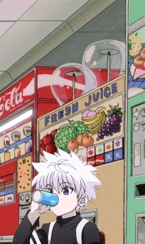 Killua Drinking Soda Hunter Anime Anime Background Killua Hunter