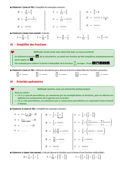 Opérations sur les fractions Cours et exercices FR Allobabe