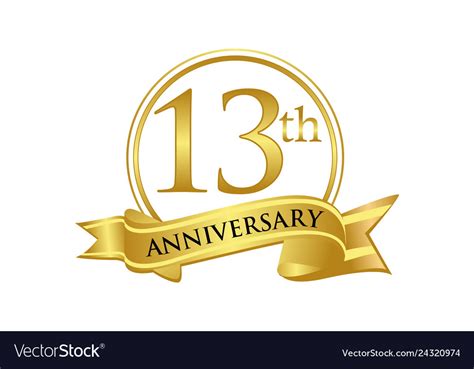 13th Anniversary Celebration Logo Royalty Free Vector Image