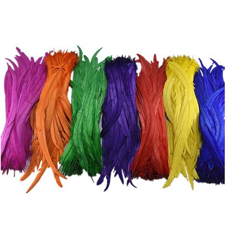 Wholesale Natural Dyed Rooster Tail Feathers 50 100 500pcs 40 45cm Diy Decoration Craft Feather