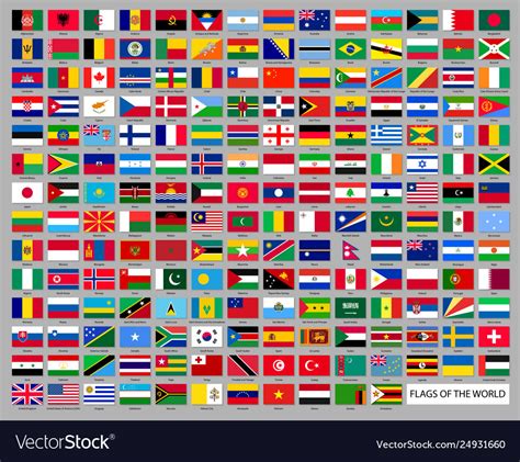 Worldwide National Flags Set Royalty Free Vector Image