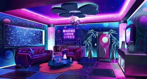 Artstation Vaporwave Lounge Christina Wu Interior Design Lounge