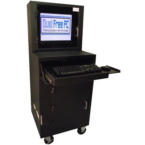 Mobile Industrial Computer Workstation Enclosure For Flat Screen