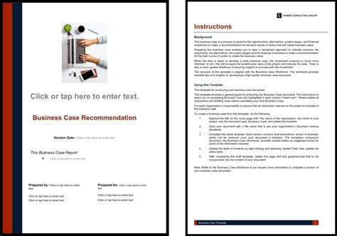 Writing Business Cases Template