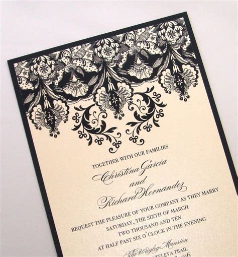 Damask Wedding Invitation Elegant Wedding Invitation Floral Wedding