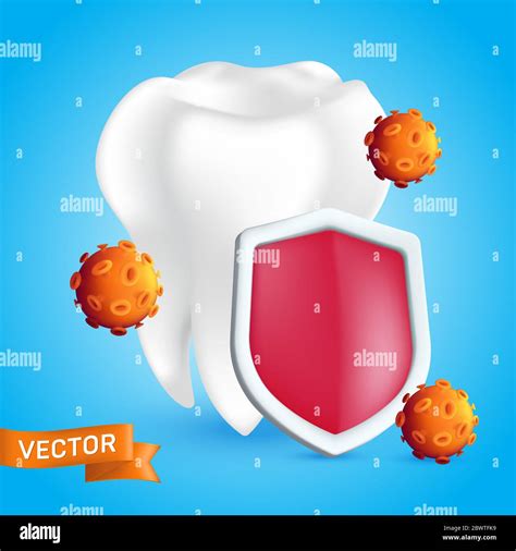 Dental Care Concept White Healthy And Clean Human Tooth Protected By A