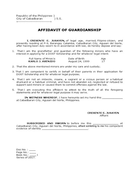 Affidavit of liability and guardianship. Affidavit of Guardianship | Affidavit | Legal Guardian