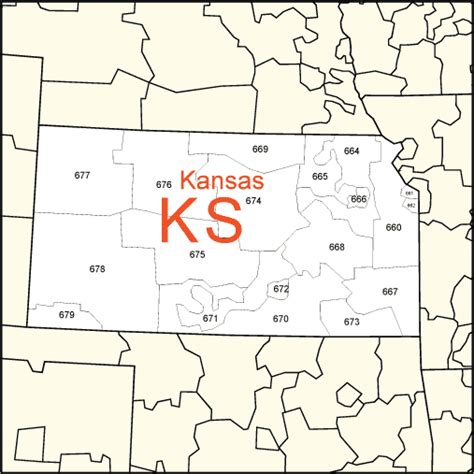 State Of Kansas Zip Code Map