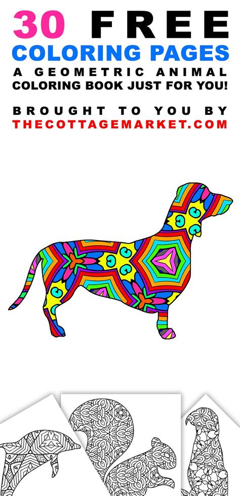 We have listed each page and you can download them by just clicking the link below them! 30 Free Coloring Pages /// A Geometric Animal Coloring Book Just for You - The Cottage Market