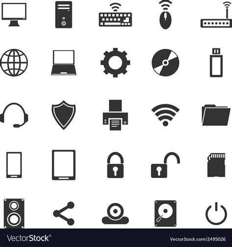 Computer Icons On White Background Royalty Free Vector Image