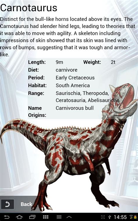 Carnotaurus Size Chart