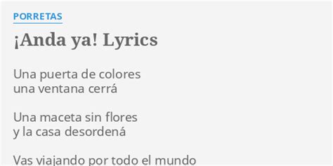 ¡anda Ya Lyrics By Porretas Una Puerta De Colores