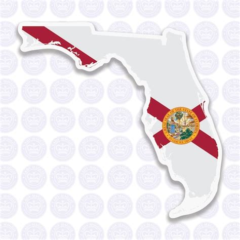 Florida Decal Fl State Flag Decal Florida State Bumper Etsy