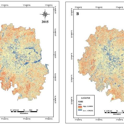 Landuse Of Bangalore Urban In 2015 A And 2021 B Download