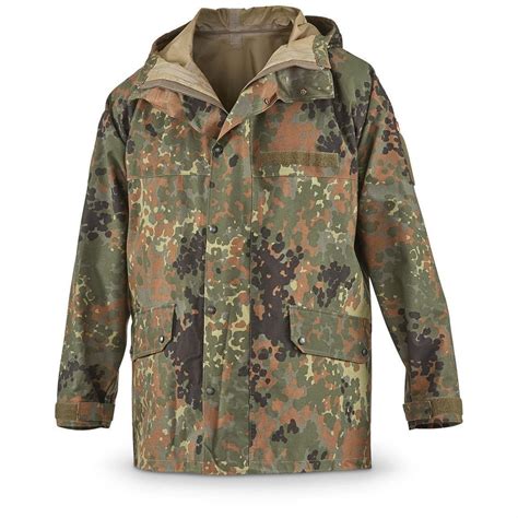 Original German Army Field Jacket Goretex Flecktarn Waterproof Rain