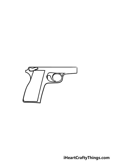 Pistol Drawing How To Draw A Pistol Step By Step