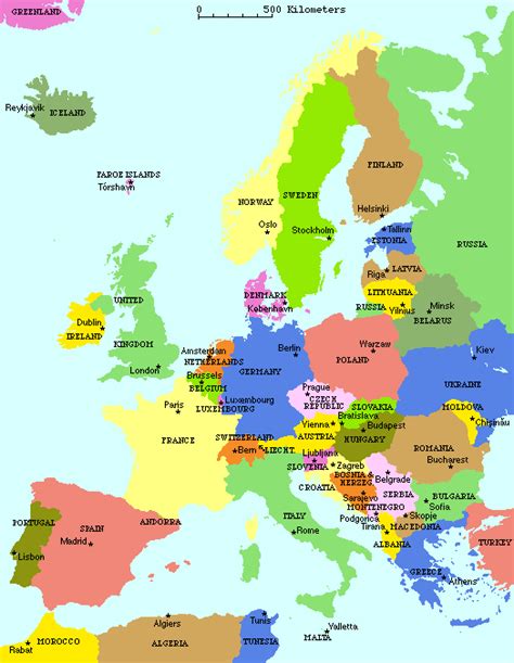 Elgritosagrado11 25 New Map Of Europe With Countries And Capitals