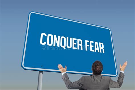 Conquer Fear Against Blue Sky Stock Photo Image Of Adult Angle 49871370