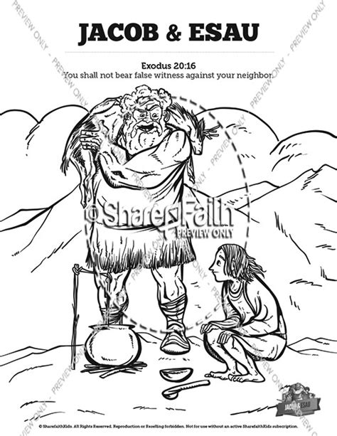 Story Of Jacob And Esau Bible Coloring Pages Clover Media