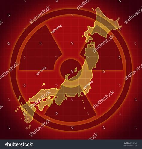 Japanese Radioactive And Radiation Fallout Symbol After A Japanese