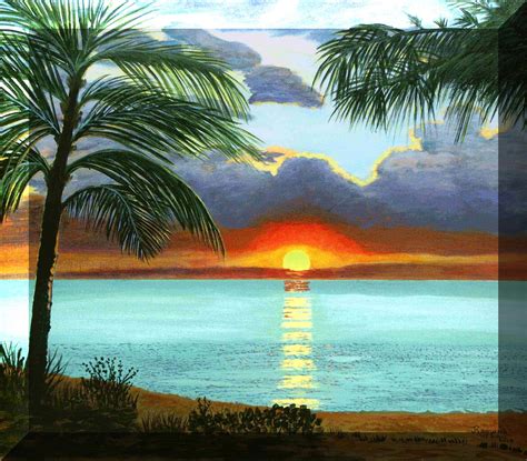 Caribbean Sunset Painting Sunset Painting Sunset Nature Beautiful