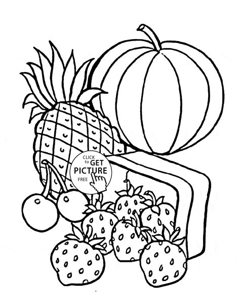 Fruits Coloring Page For Kids Fruits Coloring Pages Printables Free