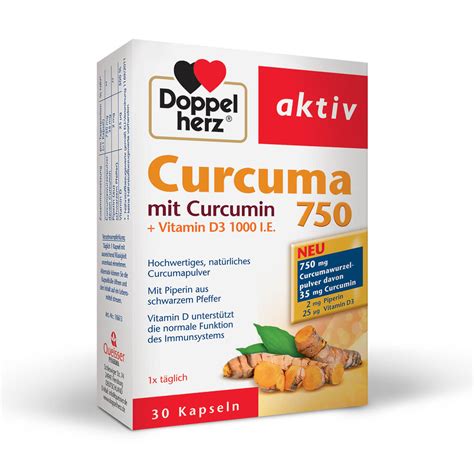 Doppelherz Aktiv Kurkuma 750 S Kurkuminom In Vitaminom D3 1000 I E