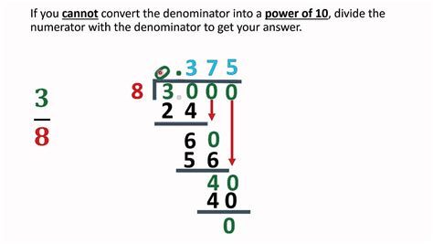 Converting Any Fraction Into A Decimal Youtube
