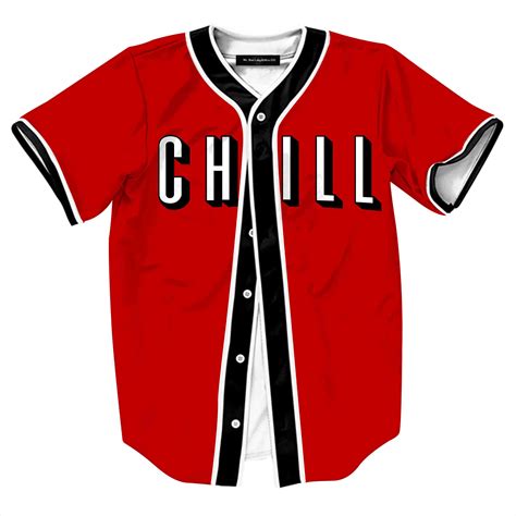 Red Baseball Jersey 3d Shirt Menwomen Mens Buttons Cool Stylish Top