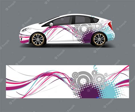 Premium Vector Car Decal Wrap Design Vector With Wave Element Graphic