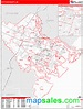 Chatham County, GA Zip Code Wall Map Red Line Style by MarketMAPS