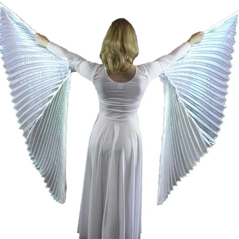 Make your own diy led isis wings! Iridescent White Hand-Held Worship Angel Wing [BW036 ...