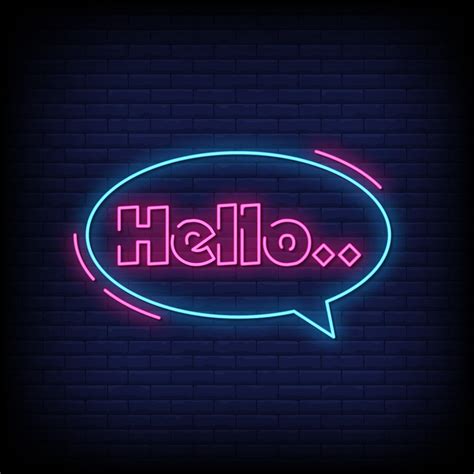 Hello Neon Signs Style Text Vector 2268238 Vector Art At Vecteezy
