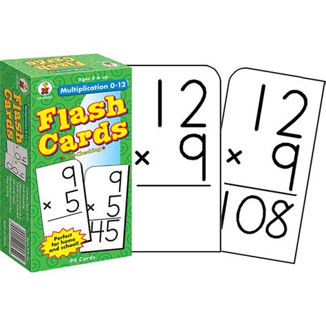 Multiplication 0 12 Flash Cards Ages 8 10 Cd 3930 Carson Dellosa