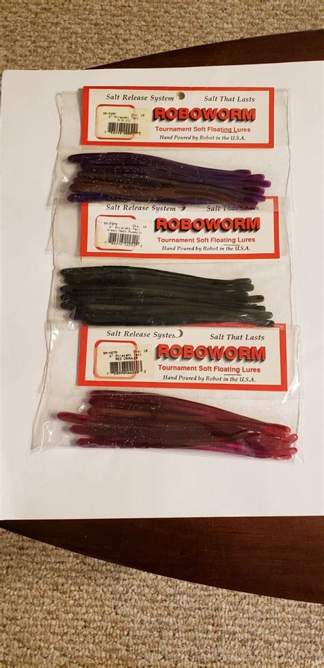 Drop Shot Roboworm 6 Straight Tail Qty 10 Lot Of 3 Assorted Rare