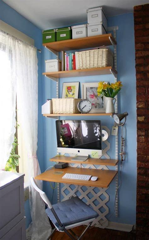 Diy Home Office Small Spaces Adjustable Shelving Shelf Desk And