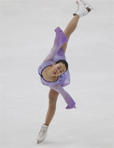 Japans Mao Asada Performs During The Free Skating Of The Nhk Trophy