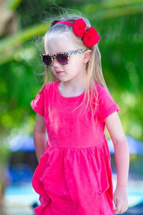 Portrait Of Beautiful Little Girl Outdoor At Stock Image Image Of