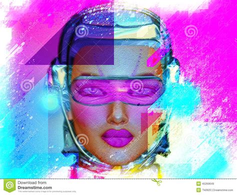 Abstract Artrobot Girl Stock Illustration Image 45269649