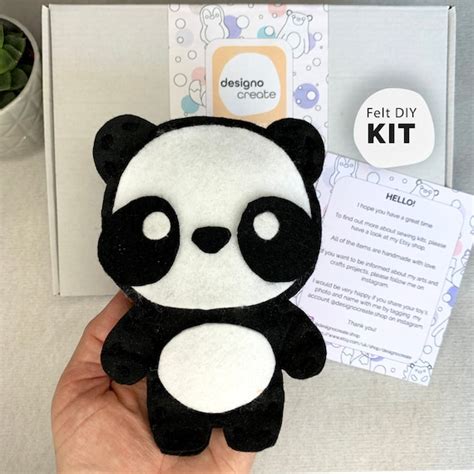 Felt Panda Sewing Kit For Kids Etsy