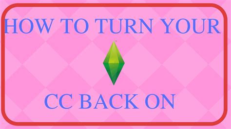 How To Turn Sims 4 Cc Back On Youtube