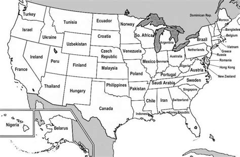 Map Of The United States With States Labeled