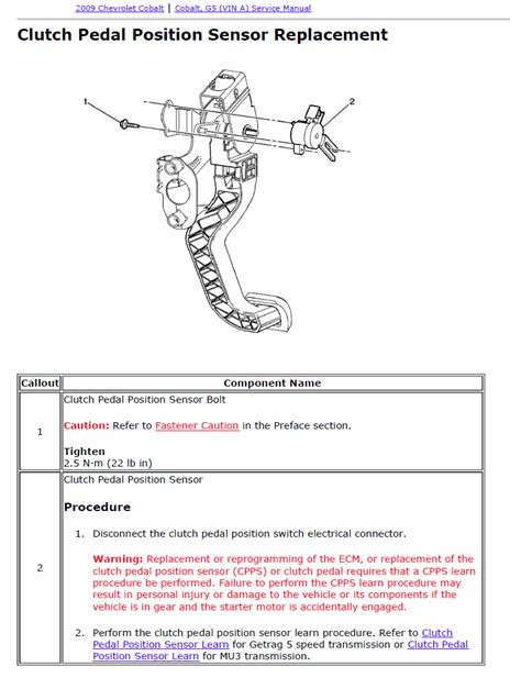 Clutch Pedal Position Switch Woes Chevy Cobalt Forum