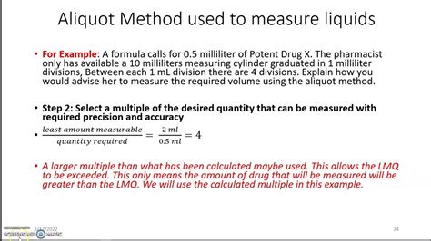 Aliquot Method Of Measuring Small Volumes Of Liquids Youtube