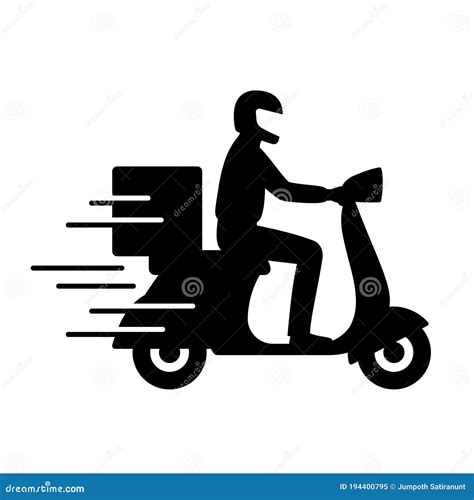 Repartidor De Motocicleta S Mbolo De Icono Enviar El Pedido Al Cliente