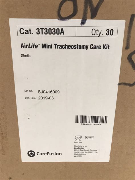 Carefusion 3t3030a Airlife Mini Tracheostomy Care Kit 30case X